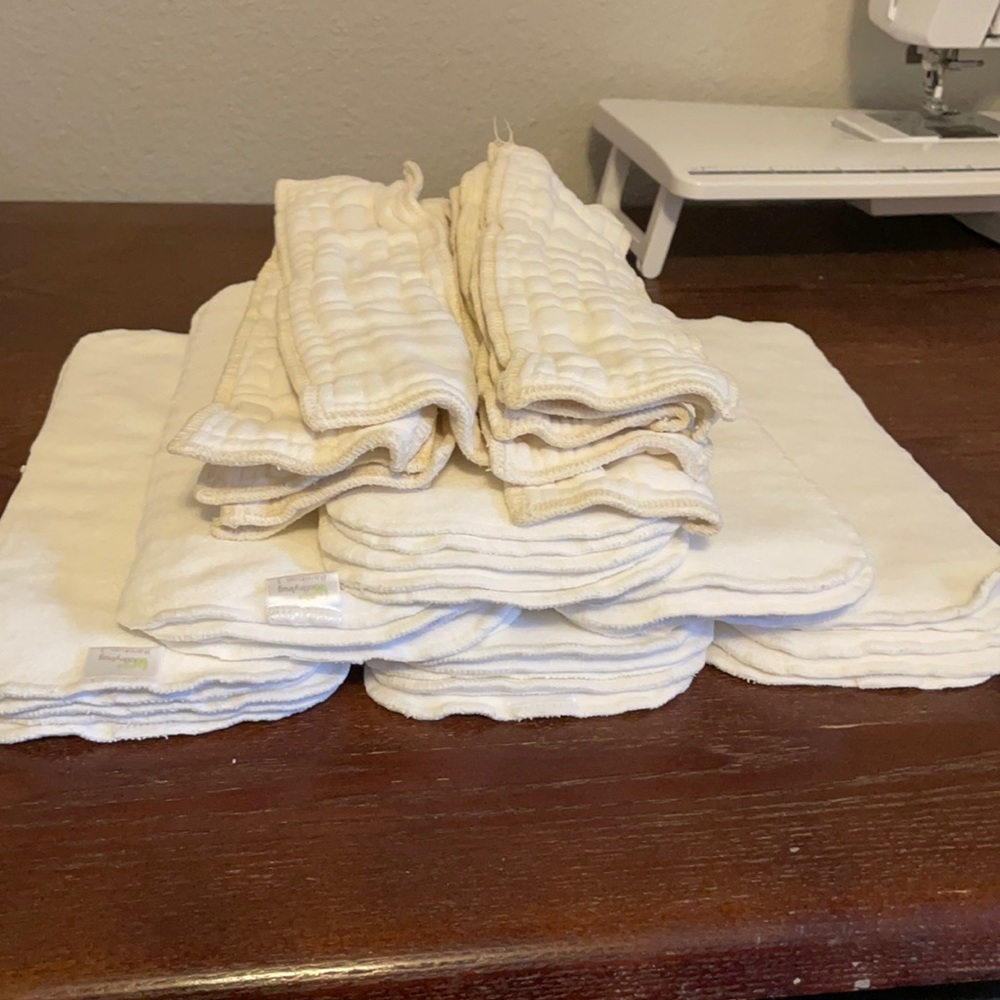 30 bamboo diaper inserts and 10 boosters